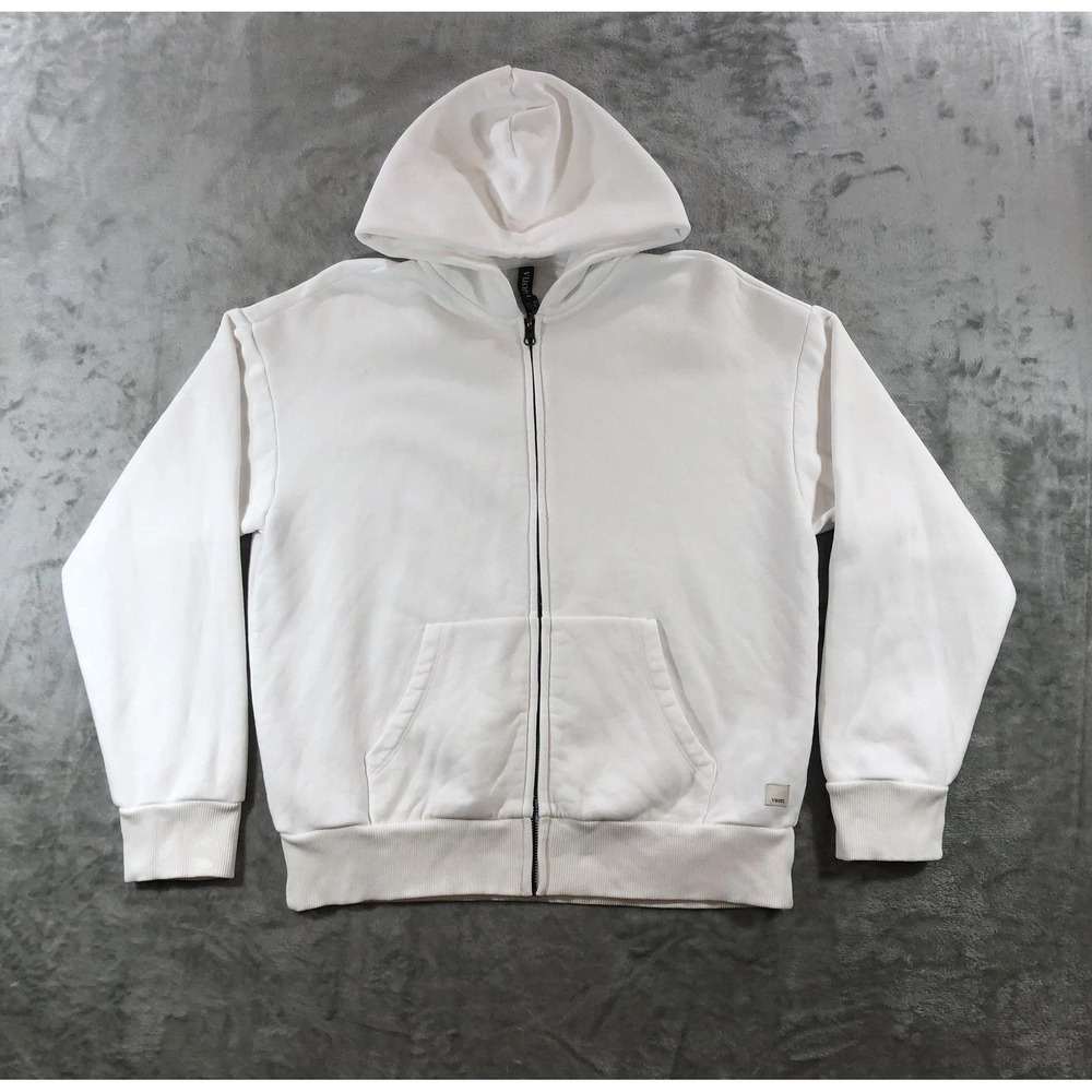 Vuori Hoodie Sweatshirt Womens XS White Full Zip Fleece VW2030 Organic Cotton